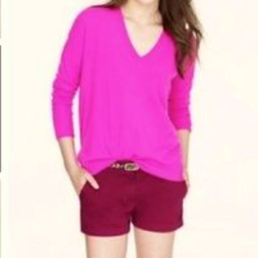 J Crew 4" Cotton Maroon Chino Shorts Size 00